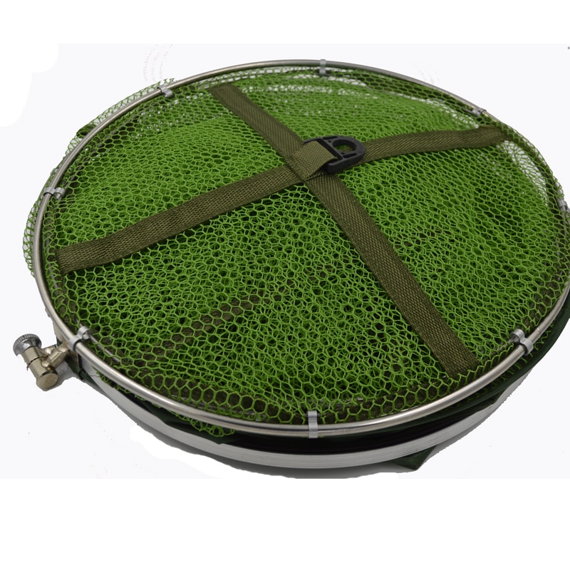 Universal location fishing net stainless steel double ring fish care Anti-hanging Fishing net for fishing