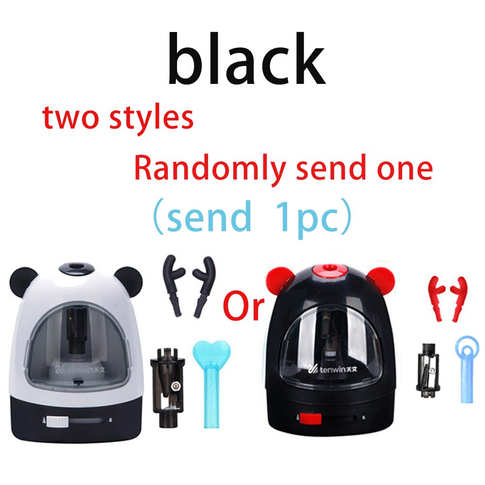 Children Automatic pencil sharpener Electronic Stationery Kids Safety Electric Switch Pencil Art School Office Supplies: Black