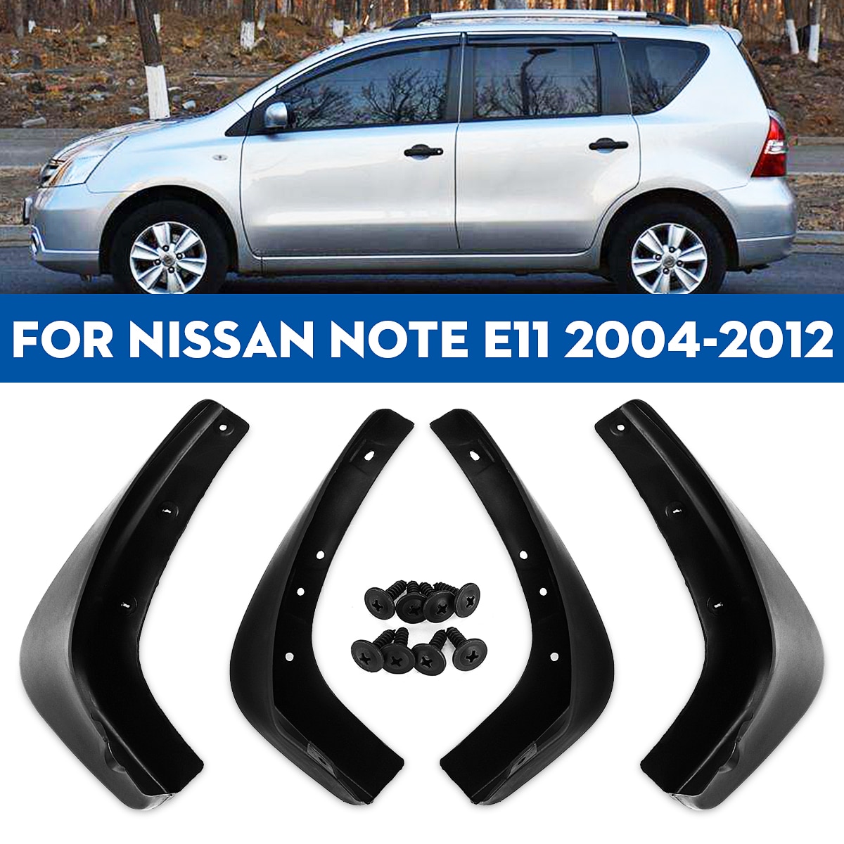 Auto Spatlappen voor Fender Spatborden Splash Guards Voor Achter Spatlappen Accessoires Voor Nissan Note E11 2004