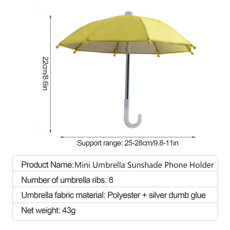 1 pièces support de téléphone pour moto Mini parasol parapluie accessoires de décoration de vélo accessoires de moto mobiles en Polyester