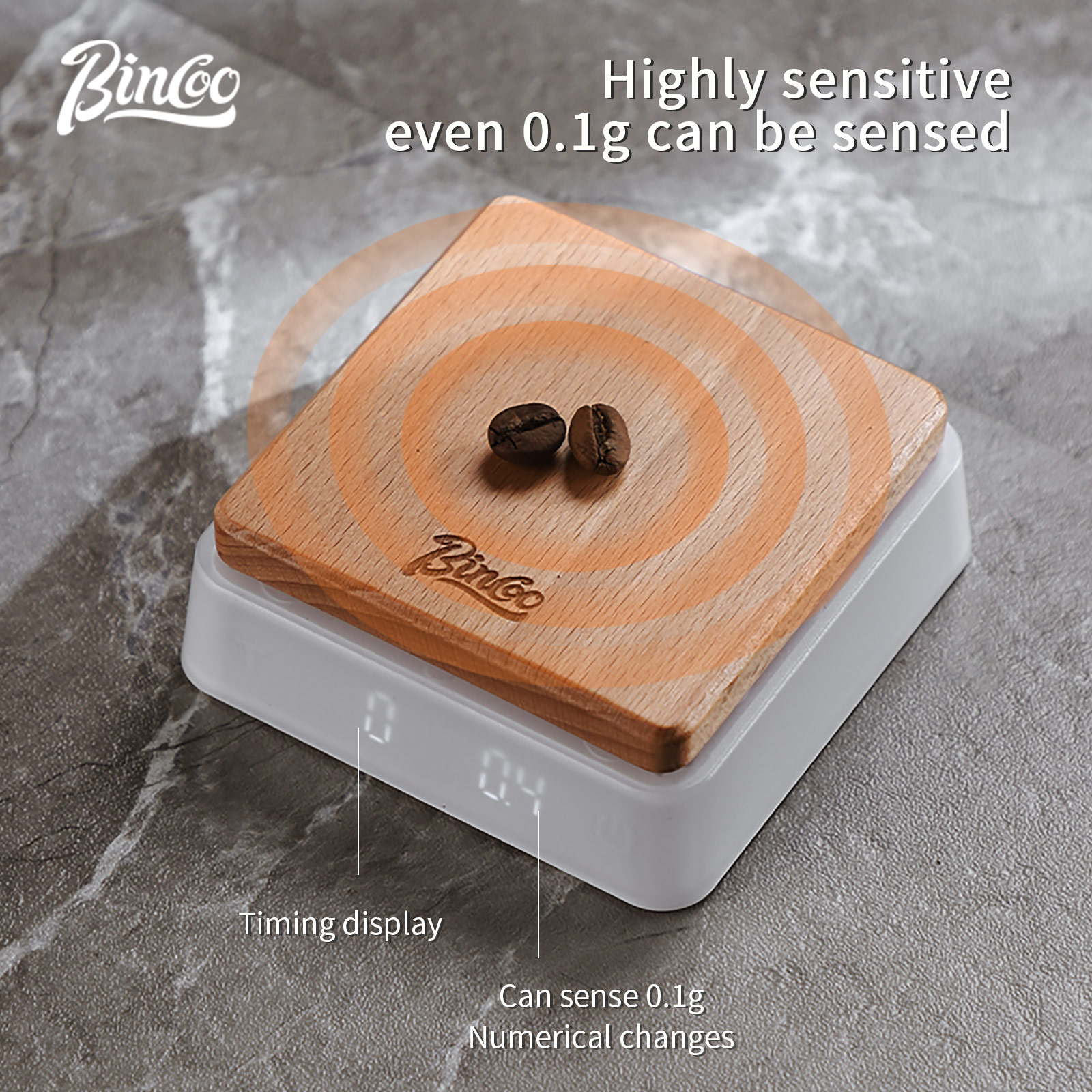 Digitale koffieweegschaal met timer LED-scherm Espressoweegschaal 2 kg Max. Wegen 0,1 g Hoge precisie Maatregelen in Oz/ml/g Keukenweegschaal