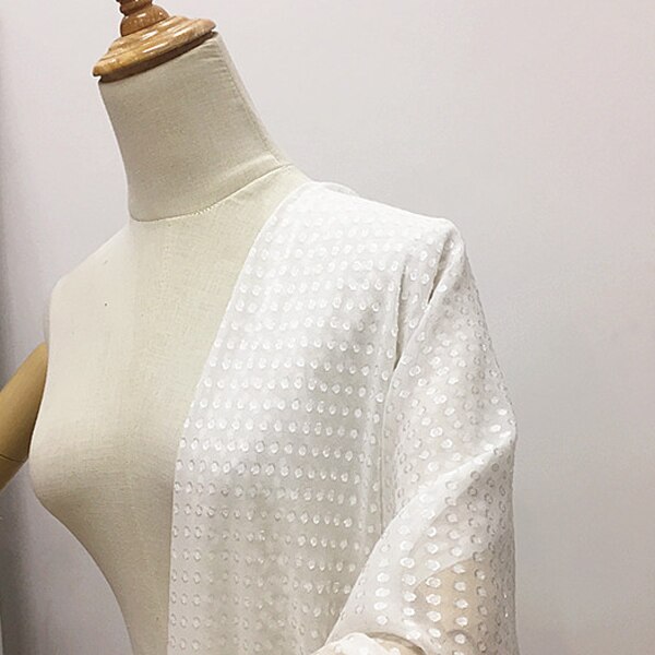 Tela de seda de de lunares blanco georgette gasa de seda de fondo tela de seda, SCG596