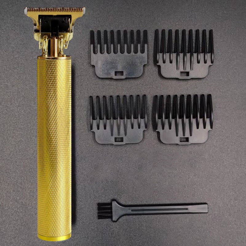 Hair Trimmer for men's shaver USB charging Electric hair cutting machine T9 rechargeable beard trimmer LCD Hair clipper: Gold