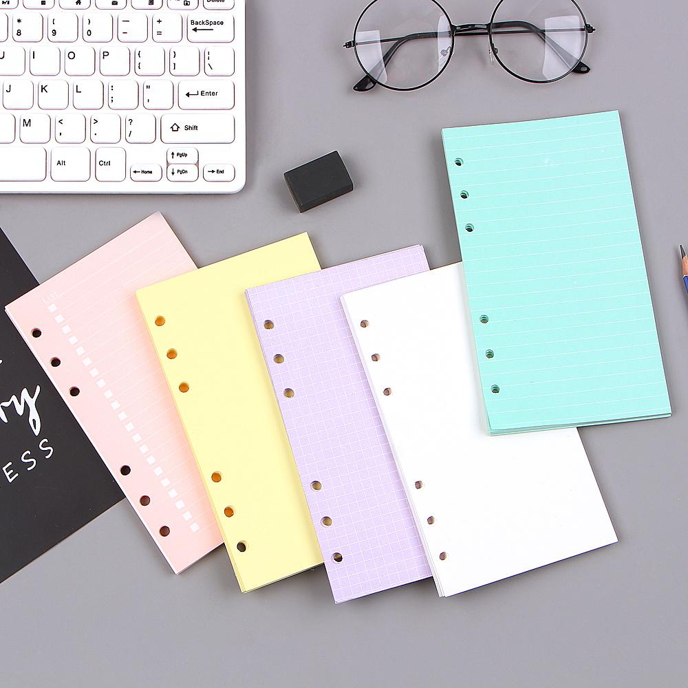 Notebook Accessories A5 A6 Solid Color Planner Inners Filler Papers 40 sheet/ Set Notebook Paper School Supplies Notebooks