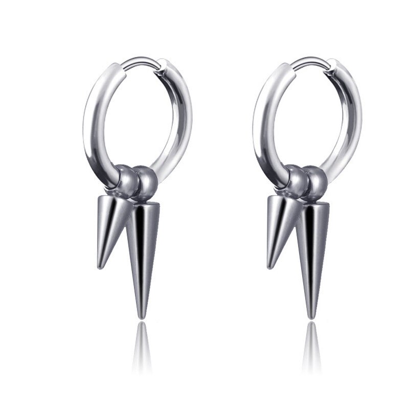 Mode Klinknagel Taper Rvs Earring Voor Vrouwen Mens Classic Punk Stud Oor Sieraden 2 Stuks: B stud silver