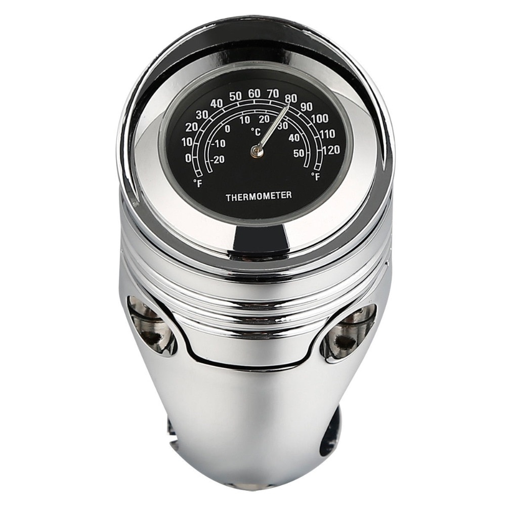 Thermomètre universel chromé pour guidon de moto, 1 1/4 "1.25", jauge de température