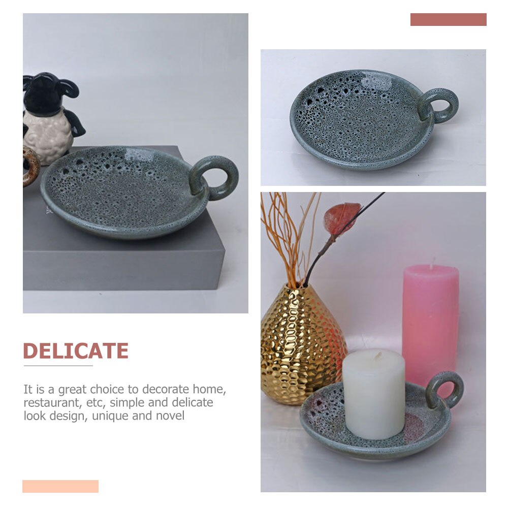 Ceramic Candle Plate Decorative Candle Display Stand Round Shaped Aroma Candle Holder