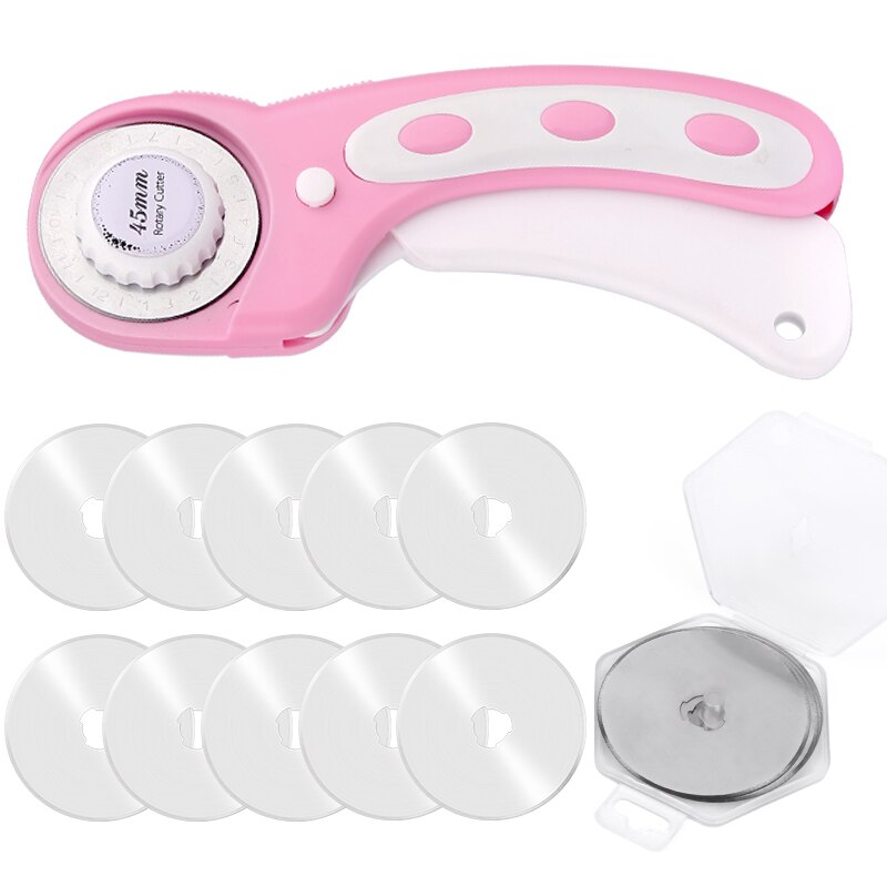 LMDZ 45mm Cutting Ruller Rotary Cutter And Replacement Blades Fabric Patchwork Leather Crafts Cutting Mat Leather Cutting Tools: 6