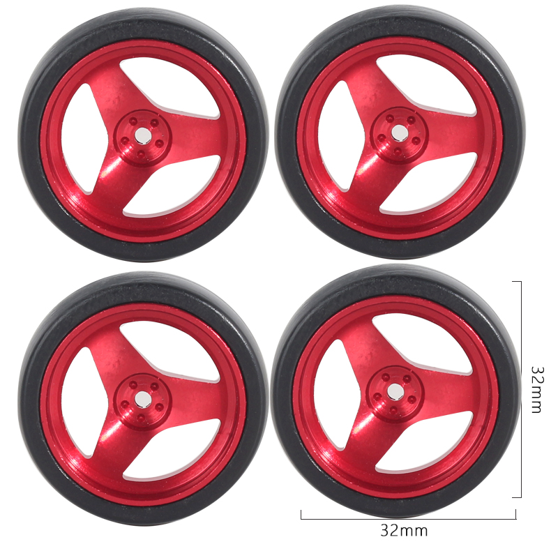 1:18 LDRC AE86 A86 LD1801 LD1802 LD1803 LD1804 A01 A02 Metal 32mm RC Hard Drift Tire Wheel Hard Tyre 1/18 RC Car Upgrade Parts: Burgundy