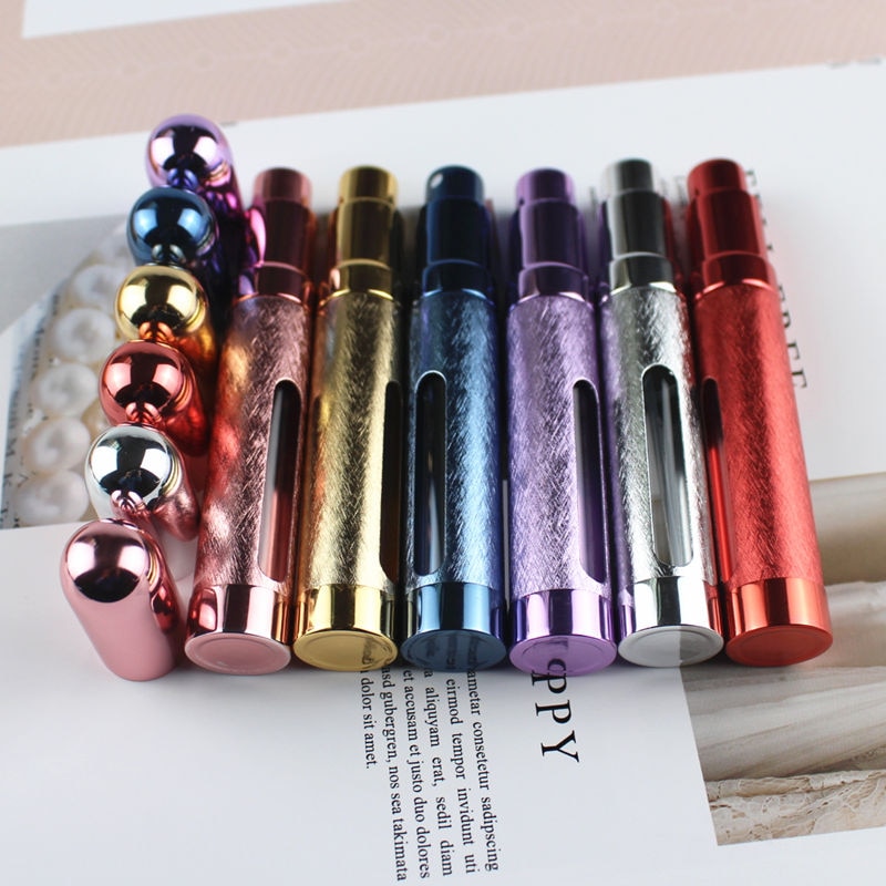 12 stuks/partij aluminium glazen fles met dop, 12ml metalen navulbare parfumverstuivers, draagbare spray, lege geurverstuivers