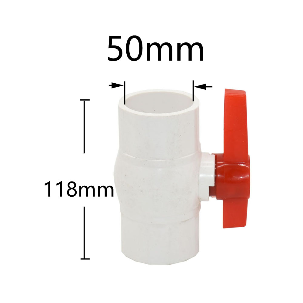 20/25/32/40/50/63/75mm Pipe PVC Valve Connector Water Pipe Fitting Melt Ball Valve Agriculture Garden Irrigation Fittings