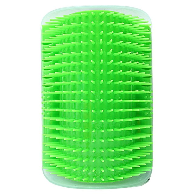 Kat Zelf Groomer Kam Borstel Pet Wrijven Gezicht Kietelen Massage Apparaat Met Catnip Ontharing Kam Voor Kat Hond Pet grooming Supplies: green