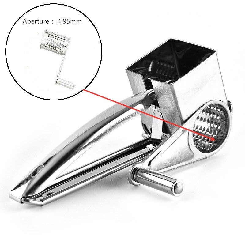 Osthyvel i rostfritt stål handvevt osthyvel roterande ostchokladriv vitlökskvarn köksredskap: Bländare 4.95mm