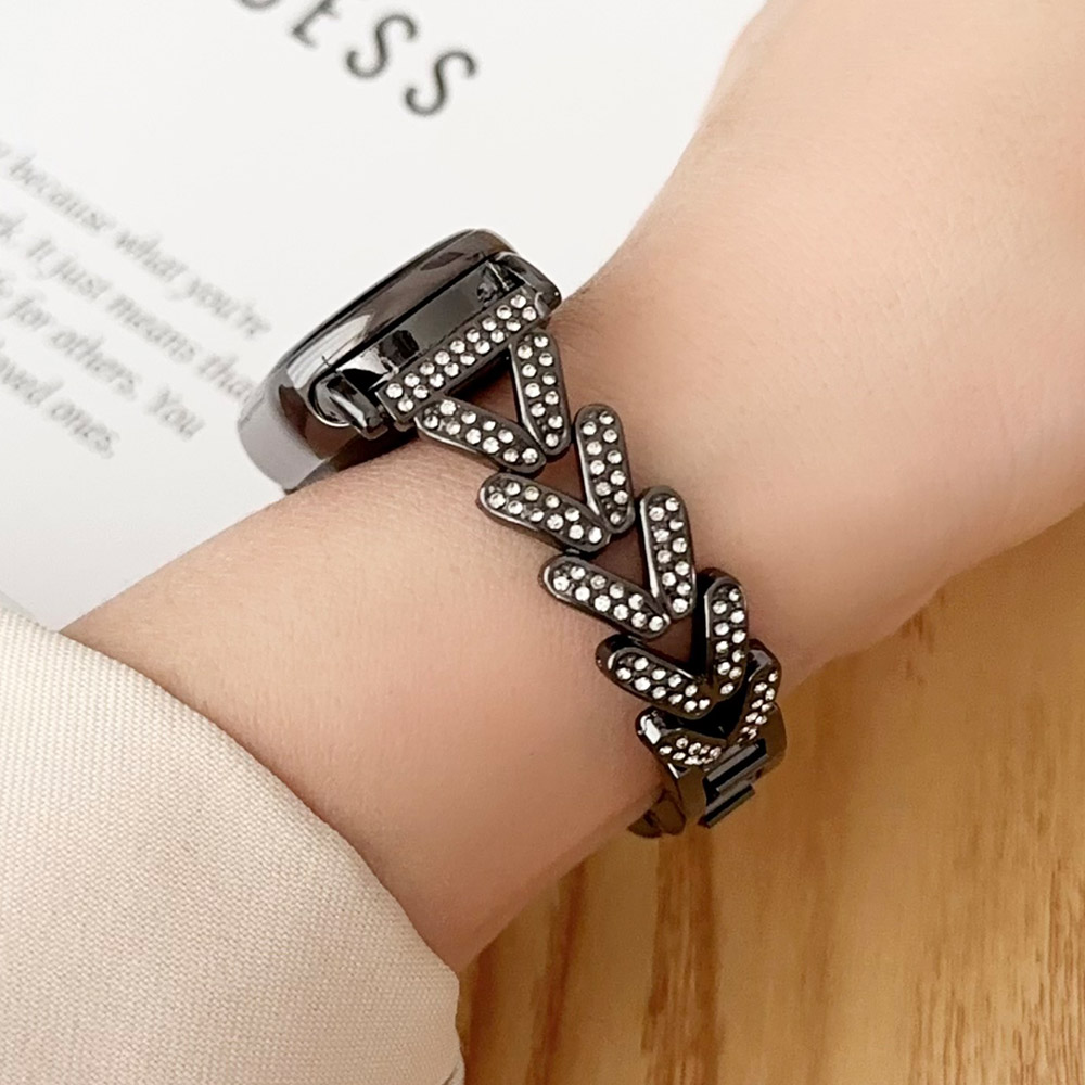 Mi band 8 bandes Bracelet pour Xiaomi mi band 9 Fitness Tracker métal réglable remplacement Bling Bracelet portable femmes