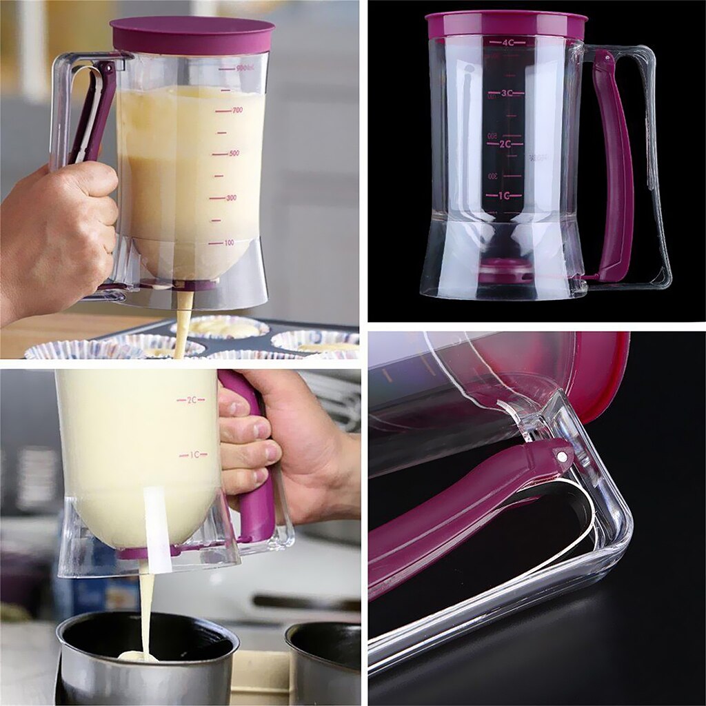 Pandekage cupcake dej dispenser værktøj fantastisk til cupcakes muffins creeps kager & vafler med måleetiket