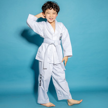 Beruf ITF Taekwondo Uniform Weiß Professionelle Taekwondo Dobok exquisit Stickerei Taekwondo anzug für freundlicher Erwachsene