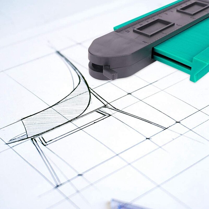 Contour Gauge 2 Pack Plastic Profile Gauge with Lock Wider Contour Ruler Outline Tool Measure the Shape (10 Inch,5 Inch)