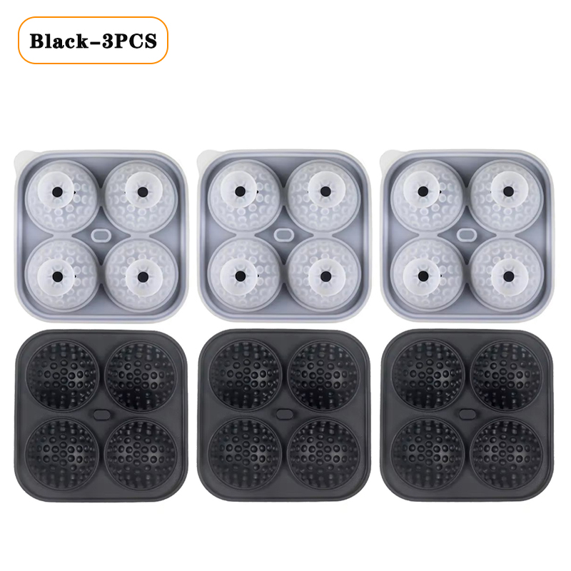 1/3/5PCS Ice Cube Mold 3D Golf Ice Puck Hockey Tray Mold Whiskey Silicone Ice Box Silicone Ice Tray Ice Hockey with Funnel: PURPLE