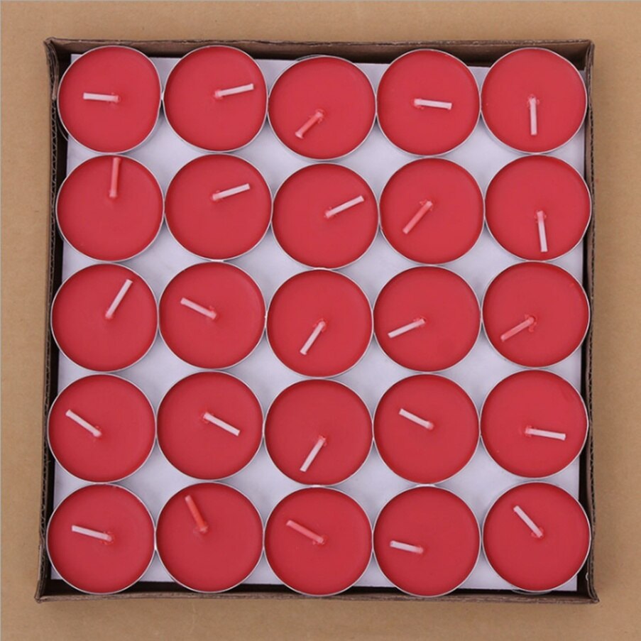 Bougies chauffe-éclairage à thé 50 pièces | Bougies chauffe-vaisselle non parfumées, bougies d'amour romantiques pour décor de maison, décoration pour maison, mariage, anniversaire: Rouge