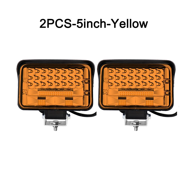 Nlpearl valopalkki/työkevyt kuorma-autot led työvalopalkki tulvapistevalo työvalot autoihin maastotraktori vene 4 x 4 12v 24v: 2 kpl -5 tuuman keltainen