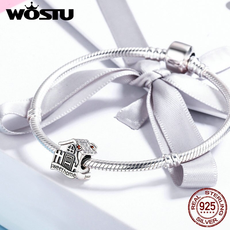 WOSTU 925 Sterling Silver Sweet Home Loft Villa Charms fit original WST Beads Bracelets DIY Jewelry CQC416