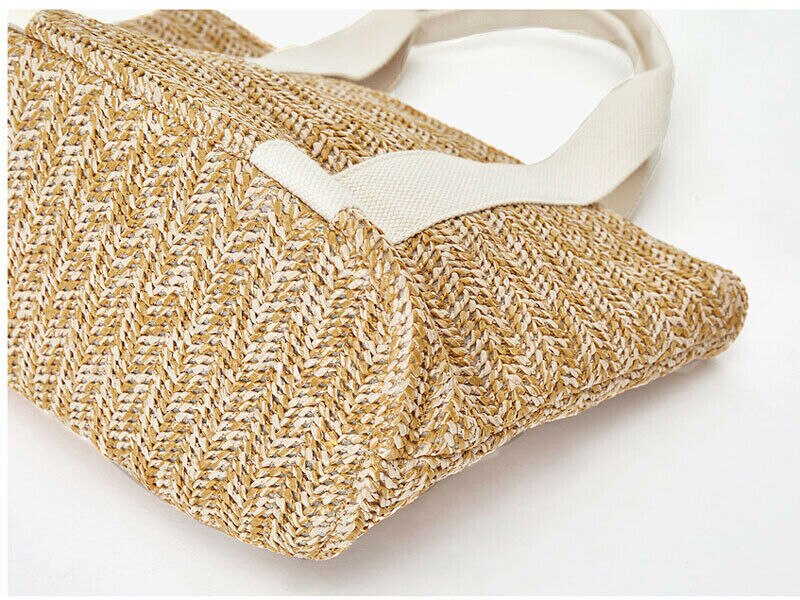 Style Summer Women Beach Straw Woven Portable Tote Bags Girls Vintage Rattan Basket Shoulder Bag: B