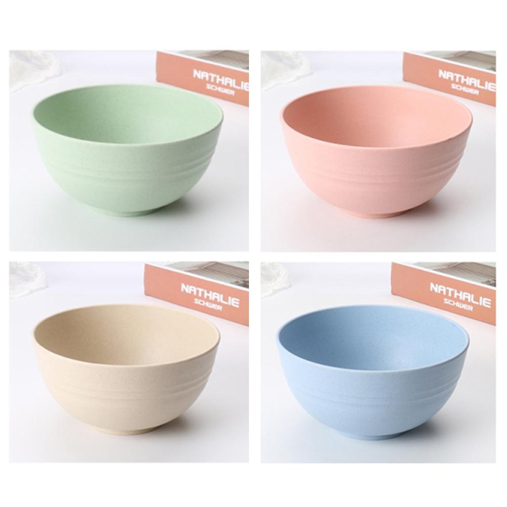 4 Stks/set Tarwe Stro Fiber Bowls Onbreekbaar Grote Cereal Bowls Afbreekbaar Keuken Sets Milieuvriendelijke Salade Rijst Soep Kommen