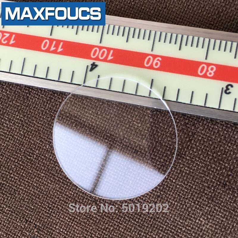 Bordglass rundt glatt mineralglass flat tykkelse 0.8 mm,  diameter  av 16 mm ~ 24.5mm, 1 stk