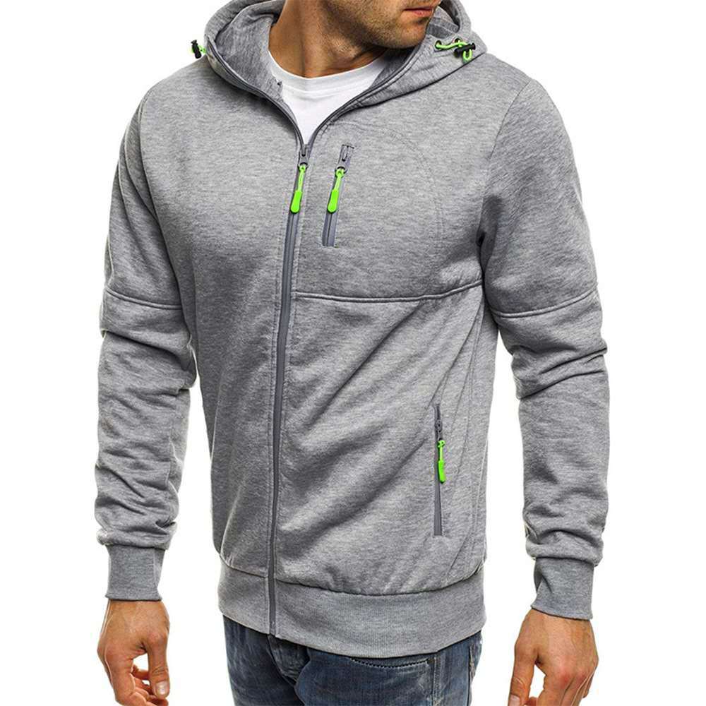 Jesienno-zimowy męski sweter na co dzień z kapturem Outdoor Sports Jogging trening Fitness sweter sweter kurtka z kapturem bluza
