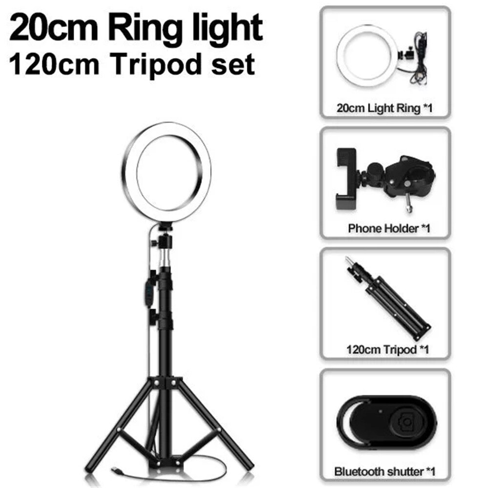 Pavimento Photo Studio Selfie Anello di Luce A LED con Supporto Del Telefono Mobile per Youtube Streaming In Diretta di Trucco In Diretta Supporto Mobile Treppiedi: 20light-120tripod