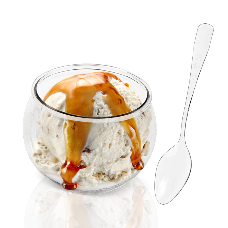 120 ml Wegwerp Ronde Dessert Cups voor Party Yoghurt Bakken Voorgerecht Ijs Bal Mousse Ijs Bal Plastic Dessert cups: WHITE
