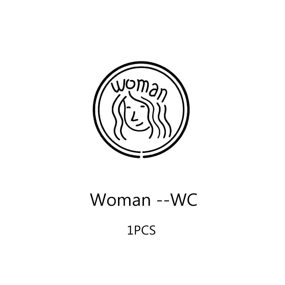 WC toaleta wejście znak naklejki na drzwi na miejsce publiczne dekoracja wnętrz kreatywny wzór naklejki ścienne Diy zabawna winylowa sztuka fresk: Woman / 30X30CM