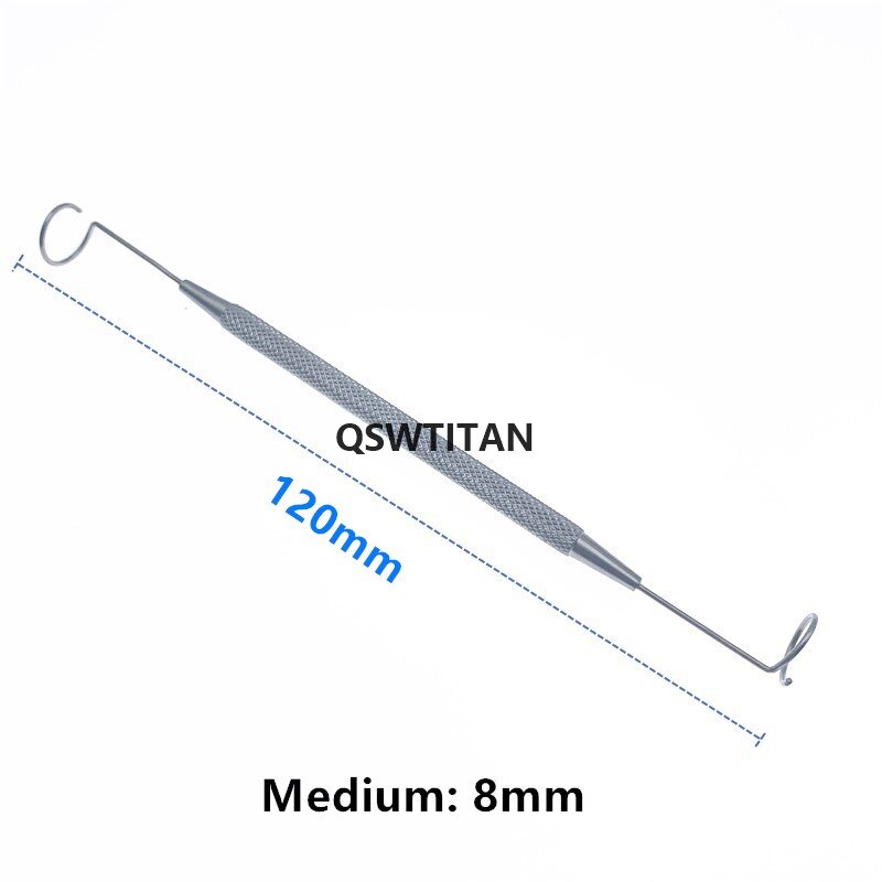 Titanium double ended pigtail ophthalmic probe eye surgical instruments: SS- Medium