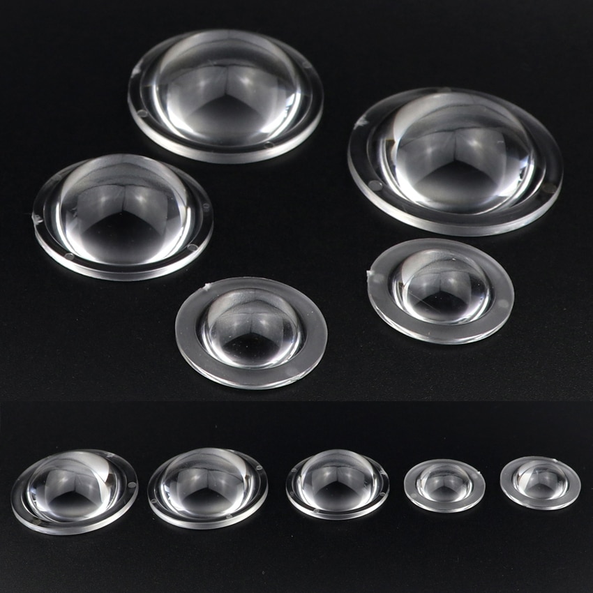 Lente de enfoque acrílico convexo PMMA Plano para linterna de bicicleta, foco de luz, 10, 15, 18, 20, 23, 25, 28, 29, 30, 32, 33, 35, 42mm