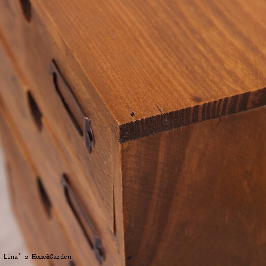 Vintage Solid Wood 4 Drawers Small PC Cabinet