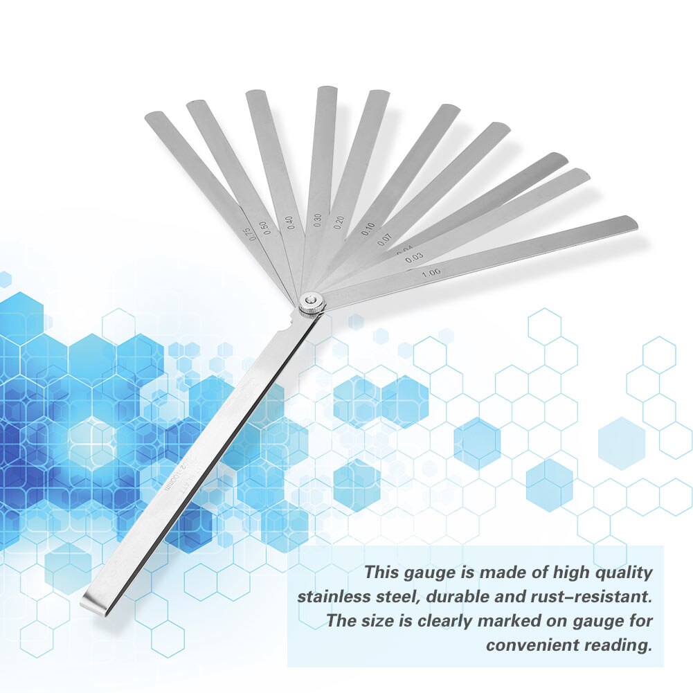 200mm Stainless Steel Feeler Gauge Ruler Welding I... Grandado