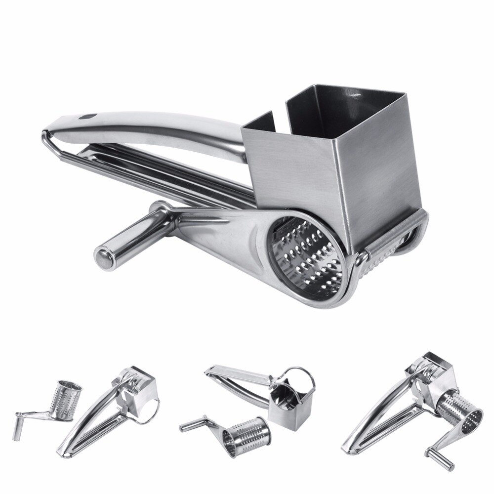 Multifunctional Cheese Cutter Slicer Shredder Rotary Ultra Sharp Cylinders Stainless Steel Drums & Slicer