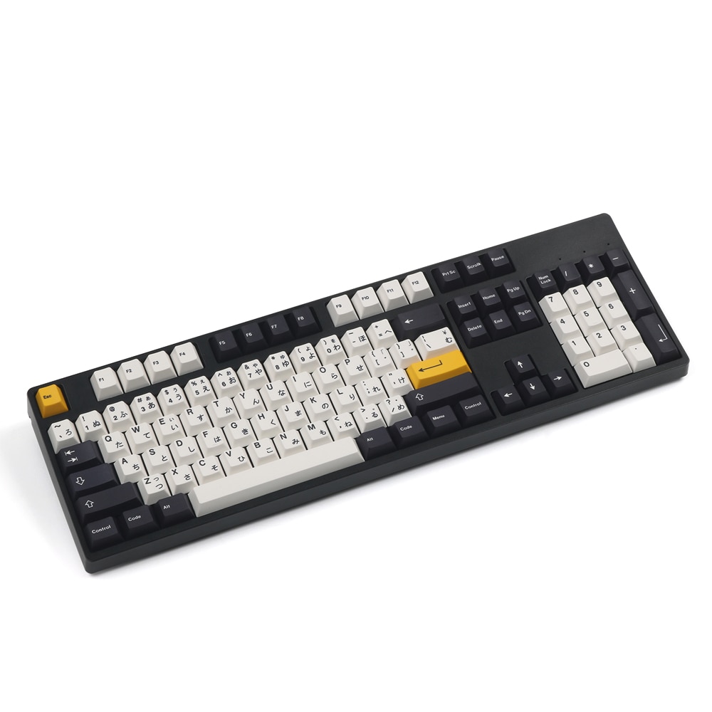 PBT 155 Keys Cherry Profile DYE-SUB Japanese Keycaps Black White Theme Minimalist Style Suitable Keycap For Mechanical Keyboard