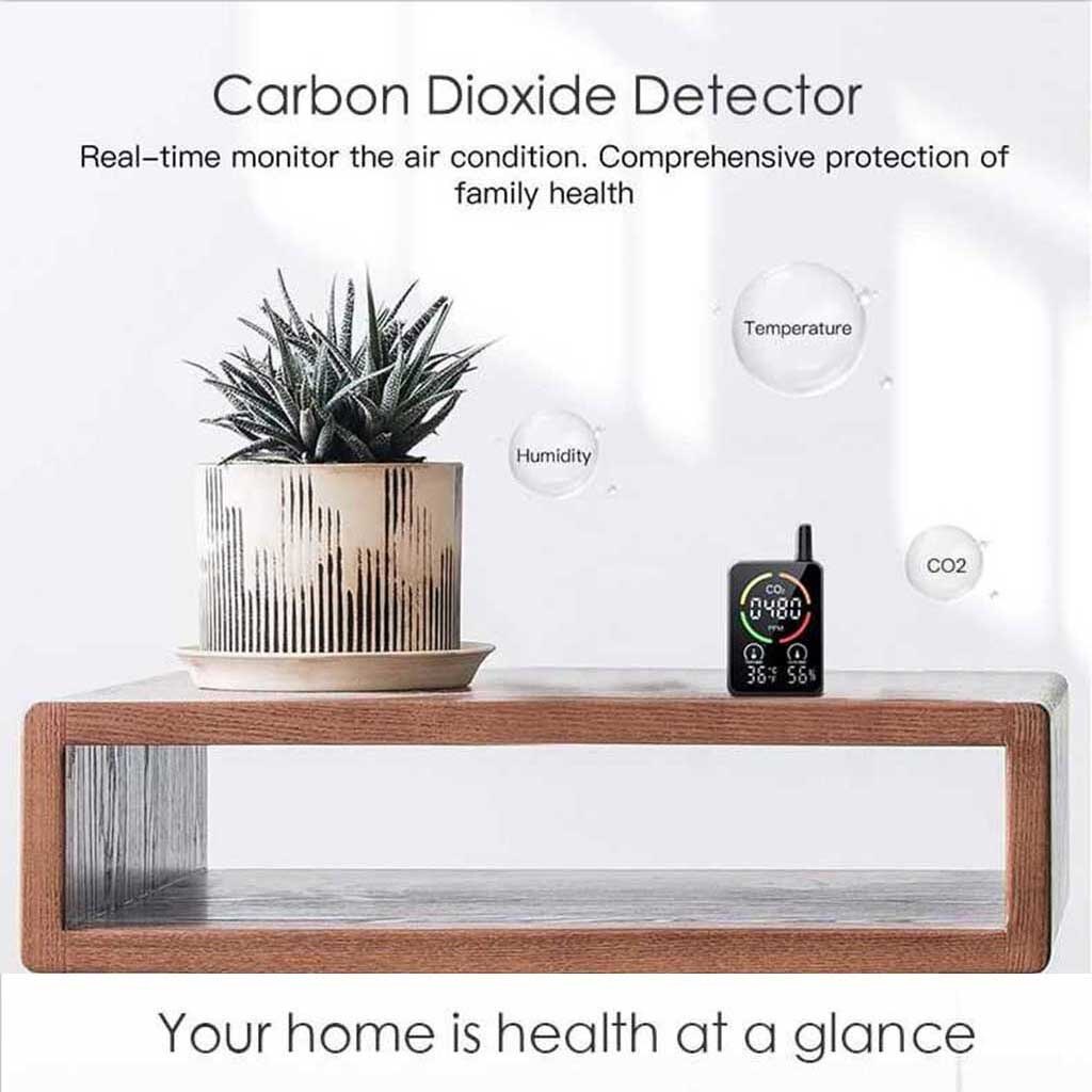 Carbon Dioxide CO2 Detector Monitor Meter Tester Sensor Temperature Humidity Indoor NDIR Air IAQ Portable