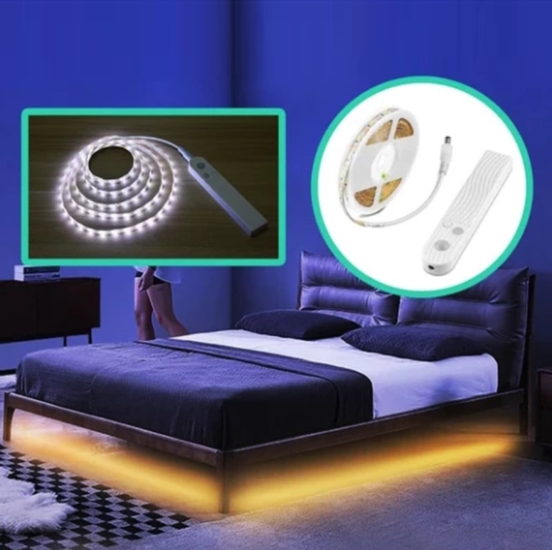 LED Strip 2 Modi Light Control + Menselijk Lichaam Sensing Lange Licht Modus Bewegingssensor LED Strip Licht Woondecoratie