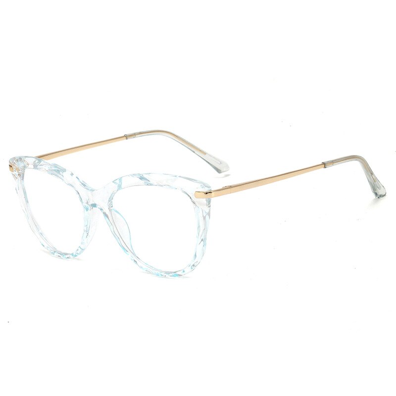 LNFCXI TR90 Women's Transparent Glasses Frames Metal Spring Leg Female Crystal Multi Section Eyeglasses Frames Oculos: C6 Green