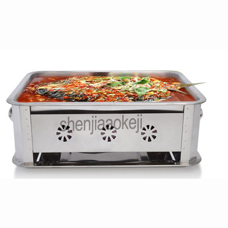 Stainless steel grilled fish stove thicken hotel commercial Grilled fish furnace carbon roasted charcoal alcohol grill fish oven