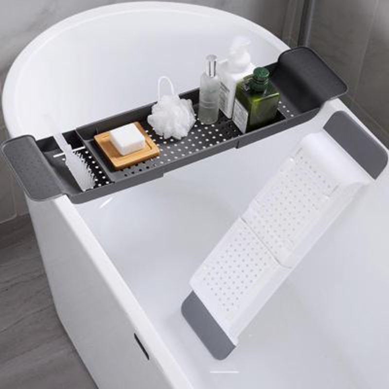 Bath Shelf over Bath Tray Plastic Bath Caddy Bath Rack Bathtub Board Adjustable Bathtub Tray Phone Holder Bathroom Accessories