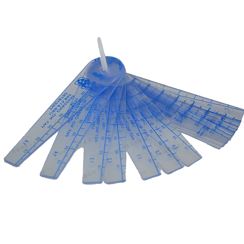 13 Blades Metric Feeler Gauges Thickness Gap Metric Filler Feeler Gauge Metric Measurement 0.05 to 1mm Plastic Measuring Tools