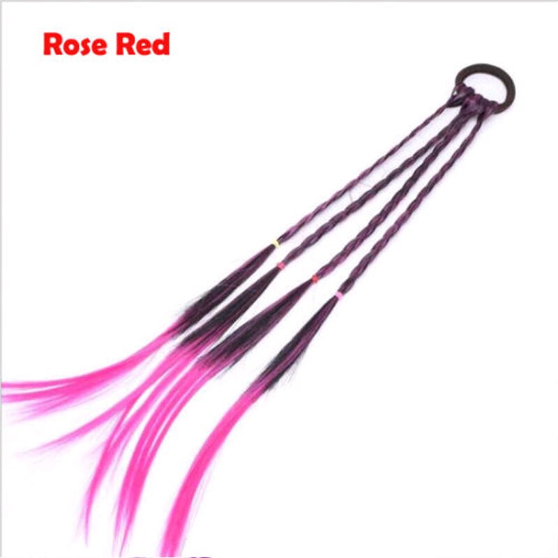 Women Ladies Braided Synthetic Hair Plaited Plait Elastic Headband Female Colorful Wigs Ponytail Hairband Wig Hair Accessories