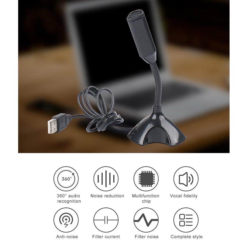 Mini USB Microphone Universal Desktop Speech Microphone Stand Mic With Holder for Desktop PC