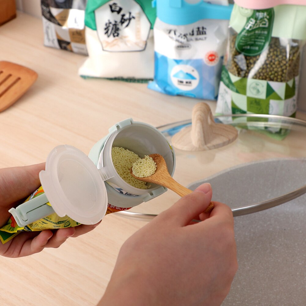 Contenedor de comida portátil, abrazadera de mantenimiento fresco, bolsa de cereales, utensilios de cocina, Clip de sellado multifuncional para granos, Ahorrador doméstico