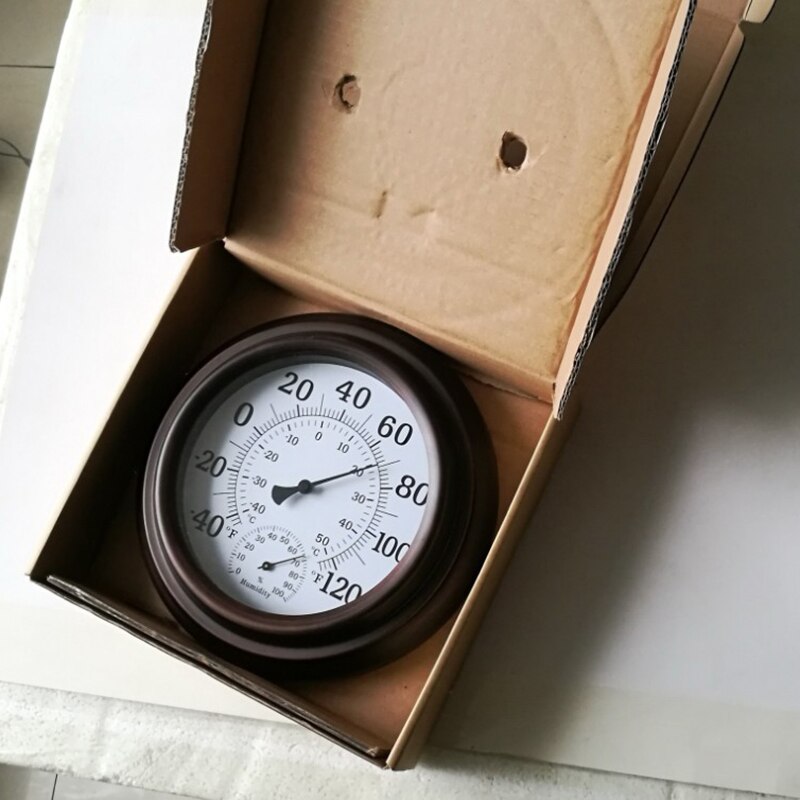 20CM rétro thermomètre hygromètre Antique peint fer coquille température et humidité Instrument de mesure pour intérieur extérieur