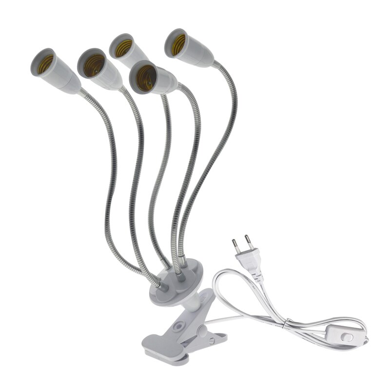 360 grader fleksibel lampeholder klips  e27 sokkel med av/på bryter eu us plugg bruk som enkel skrivebordslampe for led vokselys  e27 lampe
