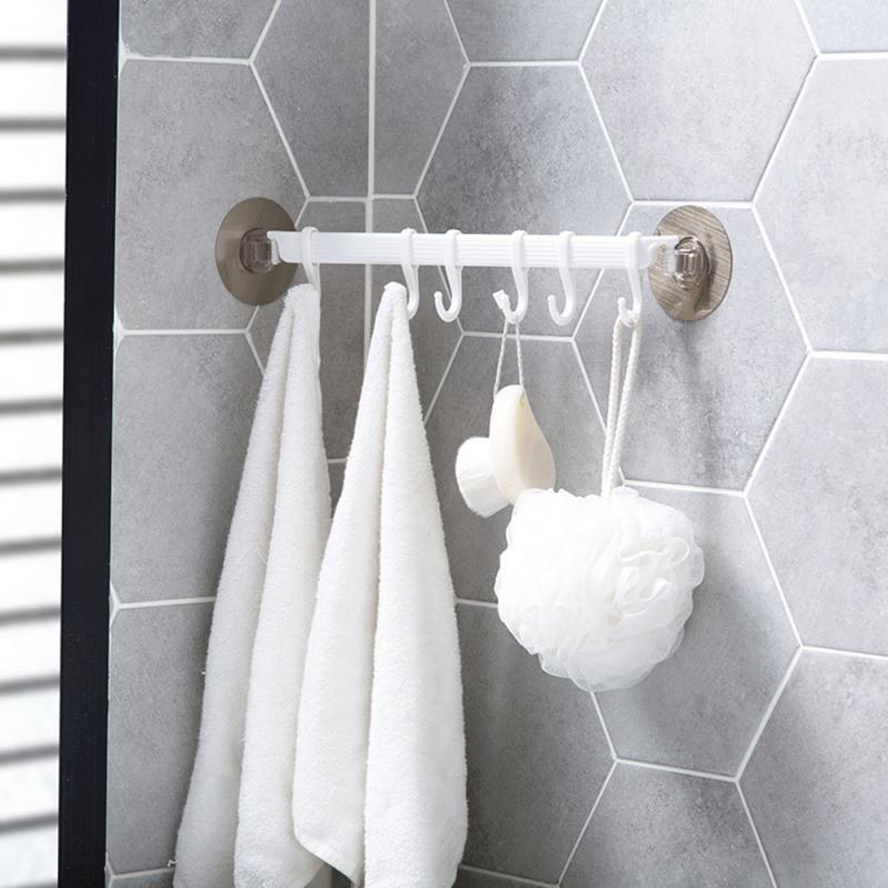 1 Uds gancho con adhesivo fuerte utensilios para el baño, organizador de toallas, soporte de cocina, colgador de pared, perchero sin costuras, estantes